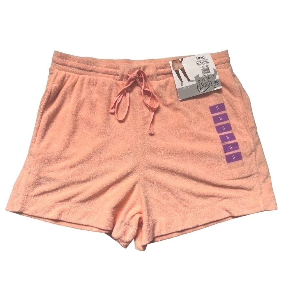 NWT Como Vintage peach pink neon Terry cloth athleisure shorts